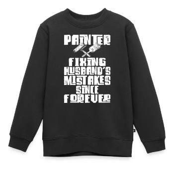 Peintre en bâtiment Peintre décorateur Peintre - Sweat Premium enfant bio - noir - Devant - AI Model Kid Female (0cm)