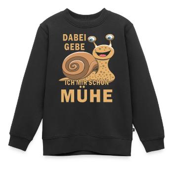 SCHNECKE GEBE MIR MÜHE - Kinder Premium Organic Sweatshirt - Schwarz - Vorne - AI Model Kid Female (0cm)