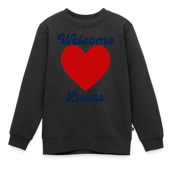 Lucas herzlich willkommen - Kinder Premium Organic Sweatshirt - Schwarz - Vorne - AI Model Kid Female (0cm)