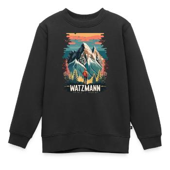 Watzmann Randonnée - Berchtesgaden, Alpes, Bavière - Sweat Premium enfant bio - noir - Devant - AI Model Kid Female (0cm)