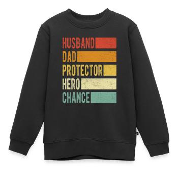 Chance nom papa cadeau - Sweat Premium enfant bio - noir - Devant - AI Model Kid Female (0cm)