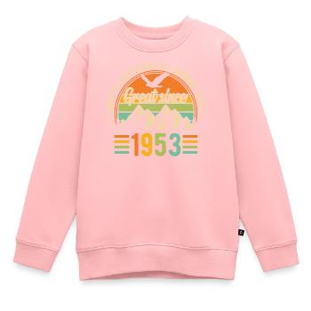 1953 Geburtstagsgeschenk - Retro Style - Kinder Premium Organic Sweatshirt - Rosa - Vorne - AI Model Kid Female (0cm)