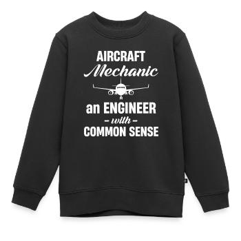 Mécanicien d’aéronef : un ingénieur en bonne santé - Sweat Premium enfant bio - noir - Devant - AI Model Kid Female (0cm)