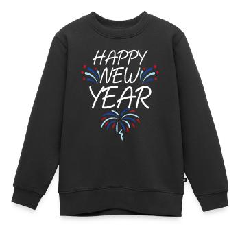 Happy New Year Silvester Neujahr - Kinder Premium Organic Sweatshirt - Schwarz - Vorne - AI Model Kid Female (0cm)