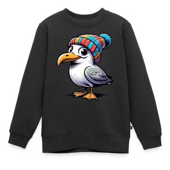Moin Möwe Beanie Mütze T-Shirt Tasche Brusttasche - Kinder Premium Organic Sweatshirt - Schwarz - Vorne - AI Model Kid Female (0cm)