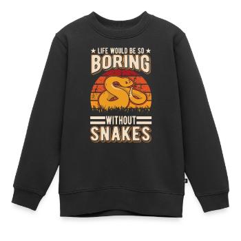 Schlangen Besitzer Schlangenliebhaber - Kinder Premium Organic Sweatshirt - Schwarz - Vorne - AI Model Kid Female (0cm)