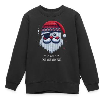 Weihnachtsmann mit Augenklappe Strickmuster - Kinder Premium Organic Sweatshirt - Schwarz - Vorne - AI Model Kid Female (0cm)