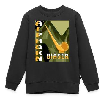 ALPHORN BLÄSER - Kinder Premium Organic Sweatshirt - Schwarz - Vorne - AI Model Kid Female (0cm)