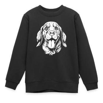 Chien ami à quatre pattes - Sweat Premium enfant bio - noir - Devant - AI Model Kid Female (0cm)