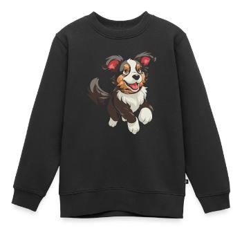 Hund Vierbeiner Niedlich - Kinder Premium Organic Sweatshirt - Schwarz - Vorne - AI Model Kid Female (0cm)