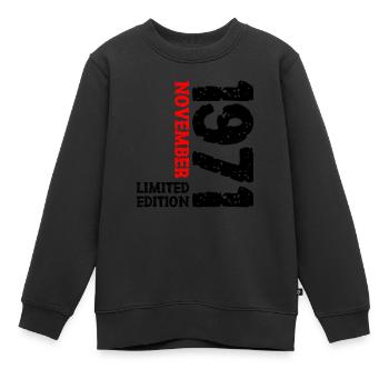 1971 November Limited Edition 52. Geburtstag Deko - Kinder Premium Organic Sweatshirt - Schwarz - Vorne - AI Model Kid Female (0cm)