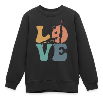 Burpees Workout Gym - Sweat Premium enfant bio - noir - Devant - AI Model Kid Female (0cm)