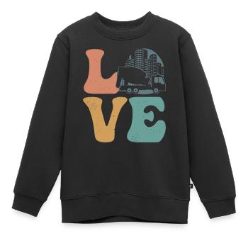 Cement Mixer Concrete Mixer Concrete Paver - Kids Premium Organic Sweatshirt - black - Front - AI Model Kid Female (0cm)
