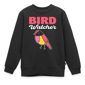 Bird Watcher Vogelbegeisterte - Kinder Premium Organic Sweatshirt - Schwarz - Vorne - AI Model Kid Female (0cm)