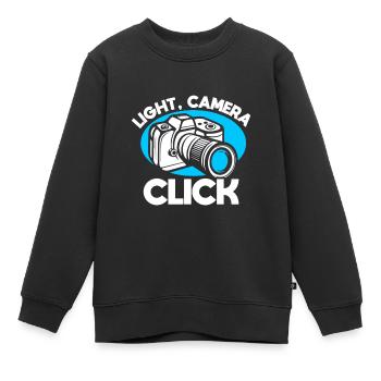 Fotografie -Fotoshooting Für Fotokamera. - Kinder Premium Organic Sweatshirt - Schwarz - Vorne - AI Model Kid Female (0cm)