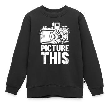 Fotografie -Fotoshooting Für Fotokamera. - Kinder Premium Organic Sweatshirt - Schwarz - Vorne - AI Model Kid Female (0cm)