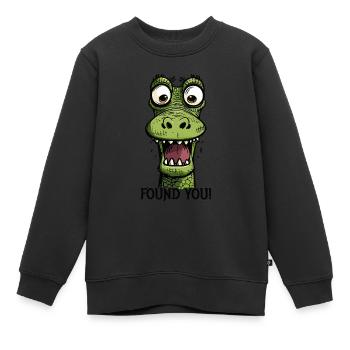 Habe Dich gefunden! Ein lustiger Cartoon-Drache - Kinder Premium Organic Sweatshirt - Schwarz - Vorne - AI Model Kid Female (0cm)