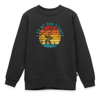 Ich mache meine eigenen Stunts, werde gesund Lustige Verletzung Elektrisch - Kinder Premium Organic Sweatshirt - Schwarz - Vorne - AI Model Kid Female (0cm)