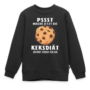 PSST KEKSDIÄT - Kinder Premium Organic Sweatshirt - Schwarz - Vorne - AI Model Kid Female (0cm)