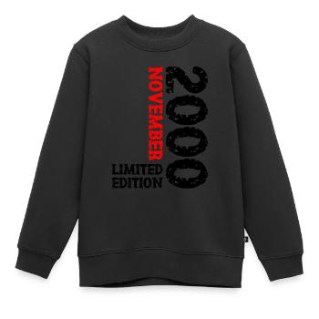 2000 November Limited Edition 23rd Birthday Decoration - Kids Premium Organic Sweatshirt - black - Front - AI Model Kid Female (0cm)