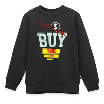Buy The Dip Stock Market Trading Trader Investor - Kinder Premium Organic Sweatshirt - Schwarz - Vorne - AI Model Kid Female (0cm)
