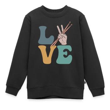 Trommler Trommeln Trommeln - Kinder Premium Organic Sweatshirt - Schwarz - Vorne - AI Model Kid Female (0cm)