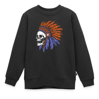 Indigene Schädel Totenkopf - Kinder Premium Organic Sweatshirt - Schwarz - Vorne - AI Model Kid Female (0cm)
