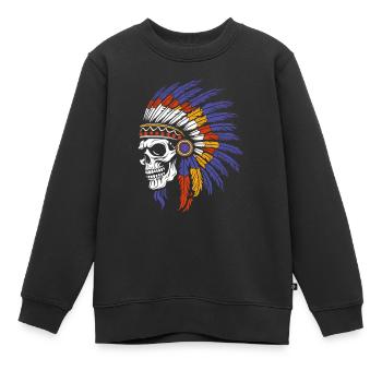 Indigene Totenkopf - Kinder Premium Organic Sweatshirt - Schwarz - Vorne - AI Model Kid Female (0cm)