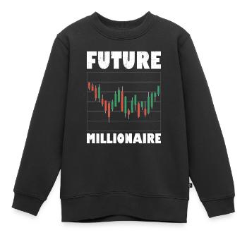 Future Millionaire Stock Market Trading Trader Inv - Kinder Premium Organic Sweatshirt - Schwarz - Vorne - AI Model Kid Female (0cm)