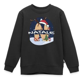 Toller Natale-Name mit Weihnachtsmannmütze im Weihnachtsthema - Kinder Premium Organic Sweatshirt - Schwarz - Vorne - AI Model Kid Female (0cm)