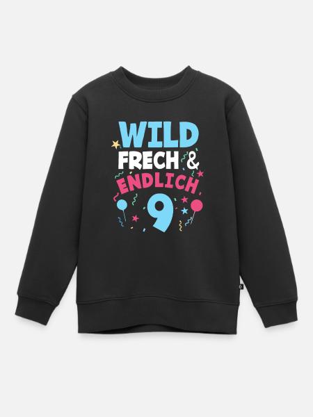 Kindergeburtstag T-Shirt Endlich Wild frech - Kinder Premium Organic Sweatshirt - Schwarz