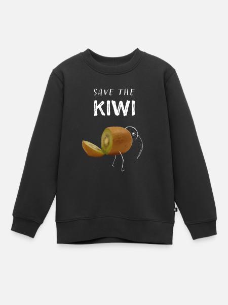 Sauvez les fruits de kiwi oiseau Nouvelle-Zélande Voyage - Sweat Premium enfant bio - noir