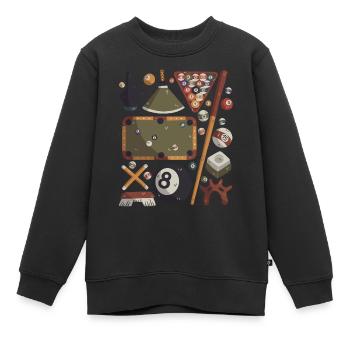 Billard - Kinder Premium Organic Sweatshirt - Schwarz - Vorne - AI Model Kid Female (0cm)