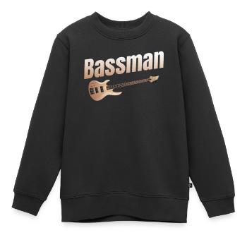 Bassist Lustiger Bassist Gitarrist Metalcore - Kinder Premium Organic Sweatshirt - Schwarz - Vorne - AI Model Kid Female (0cm)