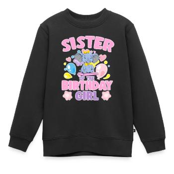 Soeur de la fête de famille éléphant fille d’anniversaire - Sweat Premium enfant bio - noir - Devant - AI Model Kid Female (0cm)
