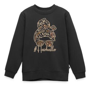 Hairstylist Hair Salon Kosmetologie - Kinder Premium Organic Sweatshirt - Schwarz - Vorne - AI Model Kid Female (0cm)