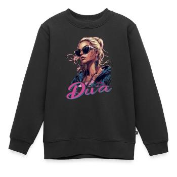 Strahlen Sie Strahlend Diva - Kinder Premium Organic Sweatshirt - Schwarz - Vorne - AI Model Kid Female (0cm)