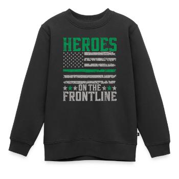 Gardes-frontières Gardes-frontières douaniers - Sweat Premium enfant bio - noir - Devant - AI Model Kid Female (0cm)