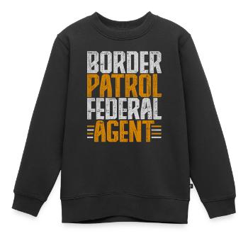 Gardes-frontières Gardes-frontières Douanes - Sweat Premium enfant bio - noir - Devant - AI Model Kid Female (0cm)