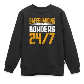 Gardes-frontières Gardes-frontières Douanes - Sweat Premium enfant bio - noir - Devant - AI Model Kid Female (0cm)