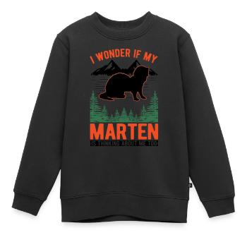 Martre Cadeau Pin Martre Vison - Sweat Premium enfant bio - noir - Devant - AI Model Kid Female (0cm)