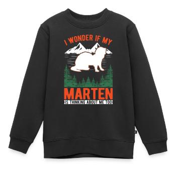 Martre cadeau pin martre vison - Sweat Premium enfant bio - noir - Devant - AI Model Kid Female (0cm)