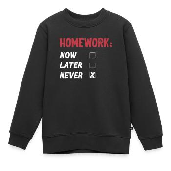Hausaufgabe? Welche Hausaufgaben? Abschluss - Kinder Premium Organic Sweatshirt - Schwarz - Vorne - AI Model Kid Female (0cm)