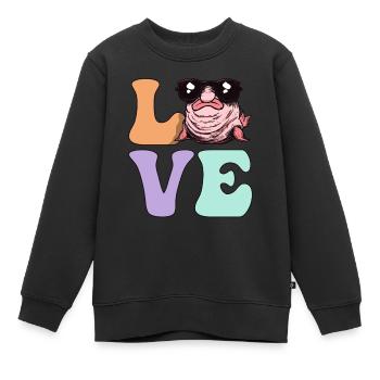 Groovy Blobfisch - Kinder Premium Organic Sweatshirt - Schwarz - Vorne - AI Model Kid Female (0cm)