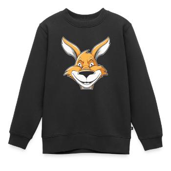 Kangourou souriant - Sweat Premium enfant bio - noir - Devant - AI Model Kid Female (0cm)