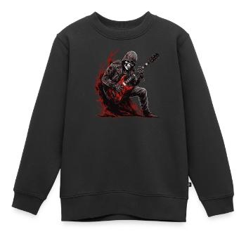 Gitarristen-tshirt E-Gitarren-Saiten - Kinder Premium Organic Sweatshirt - Schwarz - Vorne - AI Model Kid Female (0cm)