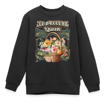 Scrapbooking Vintage, Scrapbook, Album de poésie - Sweat Premium enfant bio - noir - Devant - AI Model Kid Female (0cm)