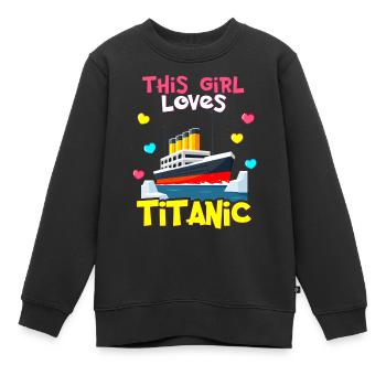 RMS Titanic cadeaux pour les filles Titanic amoureux navire - Sweat Premium enfant bio - noir - Devant - AI Model Kid Female (0cm)
