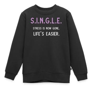 Le stress unique a maintenant disparu La vie est plus facile - Sweat Premium enfant bio - noir - Devant - AI Model Kid Female (0cm)