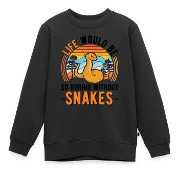 Schlangen Besitzer Schlangenliebhaber - Kinder Premium Organic Sweatshirt - Schwarz - Vorne - AI Model Kid Female (0cm)